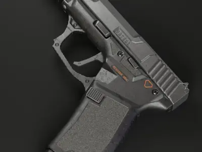 Handgun MK2 lowpoly Low-poly 3D model