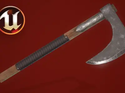 Battle Axe Low-poly 3D model 36