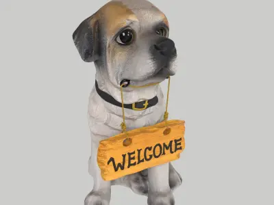 Dog statue 3D model