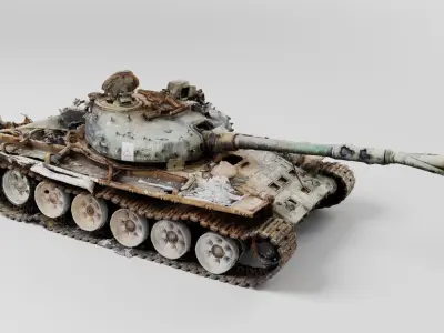 Russian T-72 tank destroyed by Ukrainian army 3D model buy