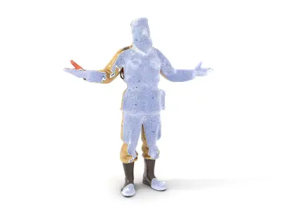 Military Officer Model Rigged and Animated Low-poly 3D model