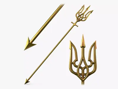 Poseidon Trident of Ukrainian Emblem M 1 3D model