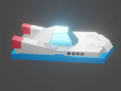 Spaceship 03F Low-poly 3D model