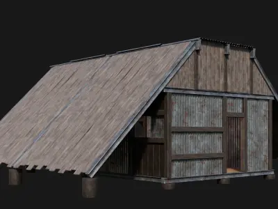 Medieval Houses 57- 4K Textures Game Ready Low-poly 3D model