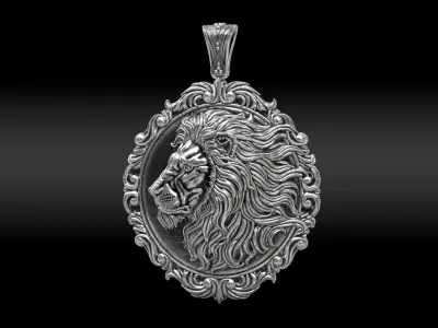 Lion Head Pendant 3D print model buy