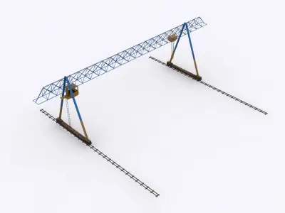 Soviet Bridge Cranes Low-poly 3D model