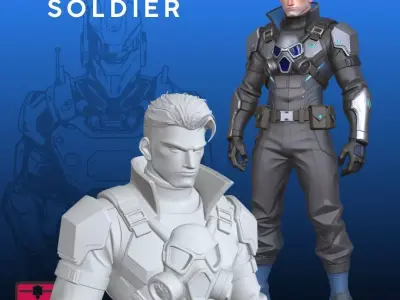 Futuristic Soldier STL Sci Fi Action 3D Model 3D print model
