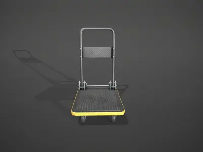 Folding Platform Truck - Trolley - Yellow Accents Low-poly 3D model