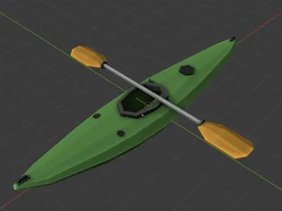 Low Poly Kayak Model Low-poly 3D model