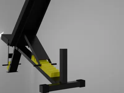 45 gym fitness workout bench lowpoly 3d Low-poly 3D model