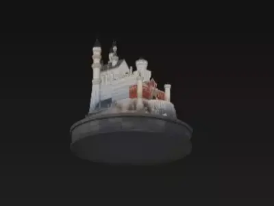 Castle Fortress Rocky Landscape 3D print model