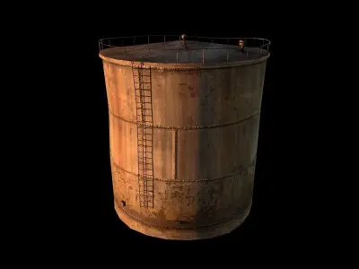 Old Water Tank Low-poly 3D model purchase