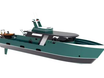 Rescue Boat Low-poly 3D model buy