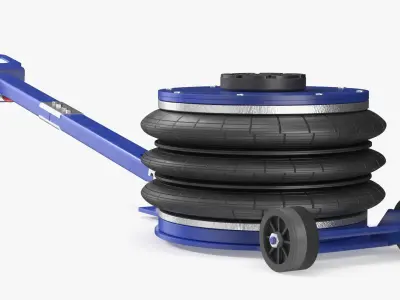 Triple Bellows Pneumatic Jack Tool Rigged for Cinema 4D 3D model
