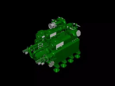 Old Motor Low-poly 3D model