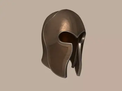 Bronze Rust Medieval Helmet - Character Design Low-poly 3D model