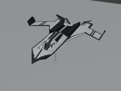 Low Poly Spaceship With Cockpit Interior Free low-poly 3D model