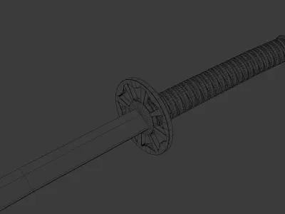 Realistic PBR Japanese Katana 3D model