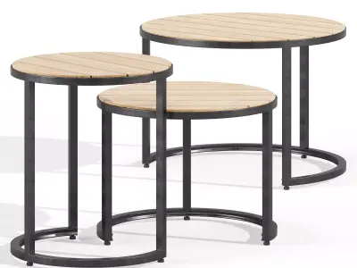 Three Industrial Nesting Tables 3D model