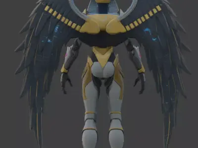 Cybernetic Isis Goddess 3D Model Analysis 3D model