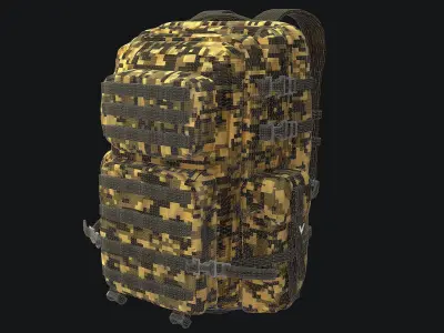 Military Backpack Tactical Camouflage PBR 3D model