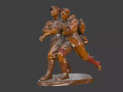Military sculpture warrior military battle war hero soldier 3D print model 3