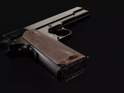 Colt M1911 - Lowpoly Game Ready Pistol 4K PBR  Low-poly 3D model