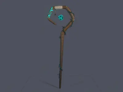 Runic Wand v2 - Stylized 3D Model Low-poly 3D model