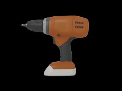 Cordless drill Free low-poly 3D model