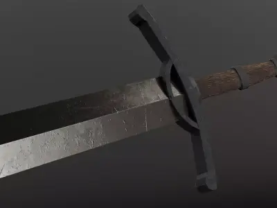  Medieval Fantasy Warborn Sword Weapon Game Ready PBR Low-poly 3D model