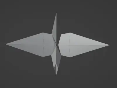 Low poly Origami paper crane 3d model Low-poly 3D model