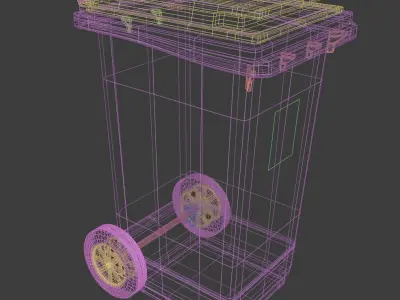 120 liter recycling bins 3D model