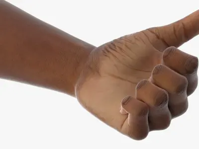 Black Male Arm Pair with Thumbs Up Gesture 3D model