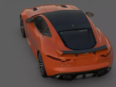 2016 Jaguar F-Type SVR Coupe 3D Model  British Super GT Low-poly 3D model