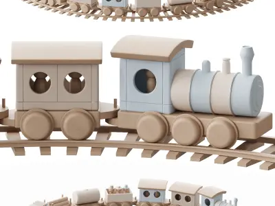 Animated train LOCO motive 3D model