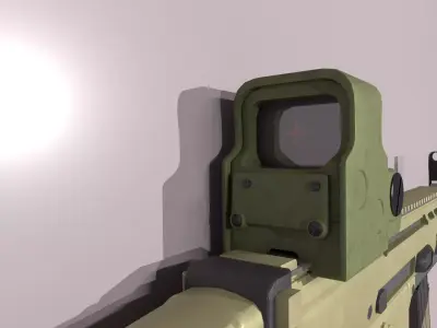 SCAR H PBR assault rifle game ready Kit Low-poly 3D model