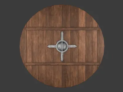 Handmade shield Low-poly 3D model
