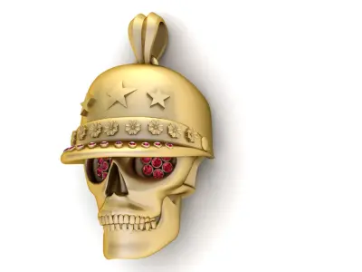  Military Skull Helmet Pendant 3D Printable Model 3D print model