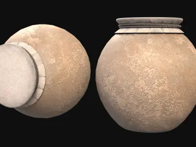 Medieval Market- Clay Pots Free 3D model
