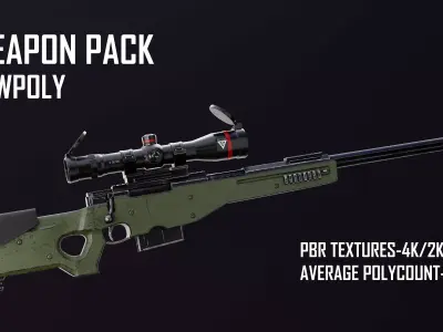 WEAPON PACK 01 Low-poly 3D model Low-poly 3D model