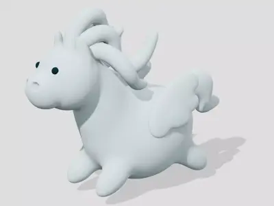 Cute little pegasus flying  3D model