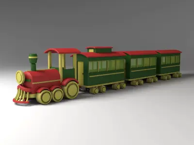 Toy Train Low-poly 3D model shop