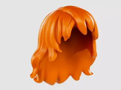 Minifigure Long Wavy Hair Nami  3D model