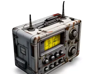 SciFi Retro Radio Receiver Low-poly 3D model