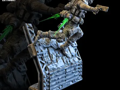 Wall Running Soldier 100mm 3D print model