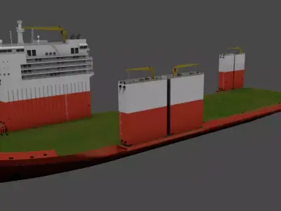 Semi Submersible Heavyload vessel 3D model