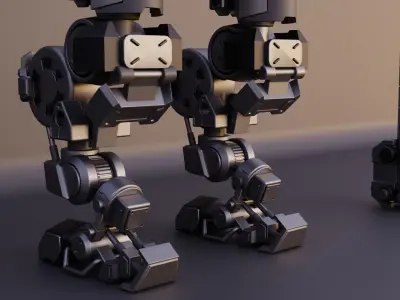 mecha futuristic robot Low-poly 3D model