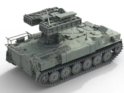 9K35 Strela 10 Vehicle Mounted SAM Low-poly 3D model