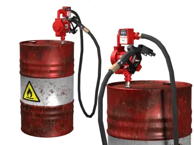 Oil Barrel Low-poly 3D model 12