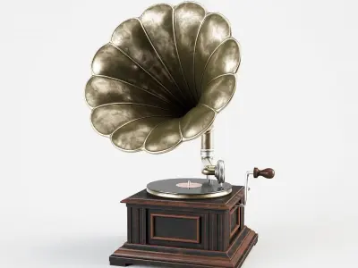 Vintage gramophone 3D model